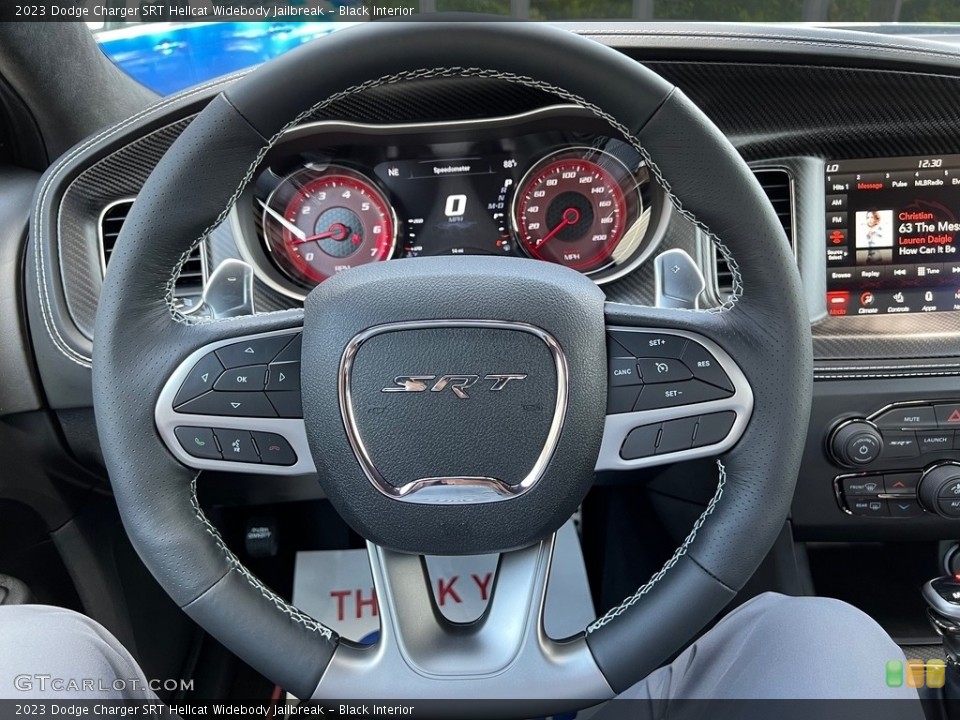 Black Interior Steering Wheel for the 2023 Dodge Charger SRT Hellcat Widebody Jailbreak #146432391
