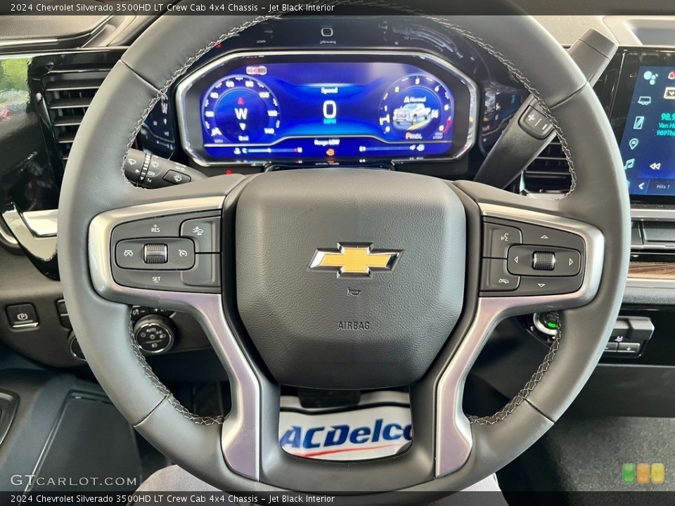 Jet Black Interior Steering Wheel for the 2024 Chevrolet Silverado 3500HD LT Crew Cab 4x4 Chassis #146433984