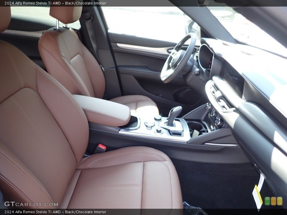 Black/Chocolate Interior Front Seat for the 2024 Alfa Romeo Stelvio Ti AWD #146434366
