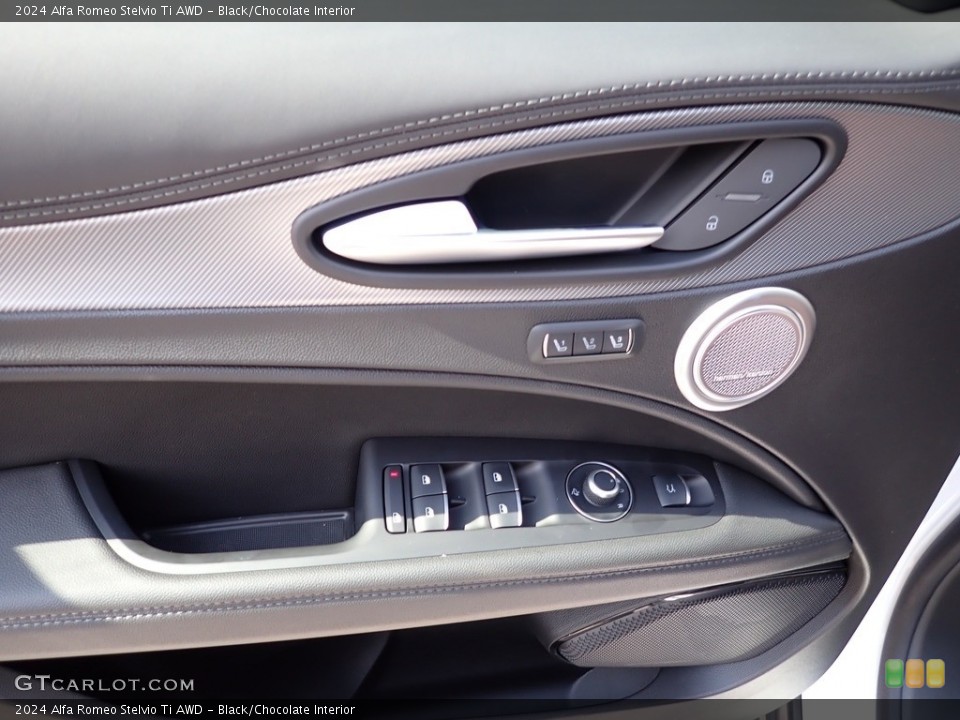 Black/Chocolate Interior Door Panel for the 2024 Alfa Romeo Stelvio Ti AWD #146434462