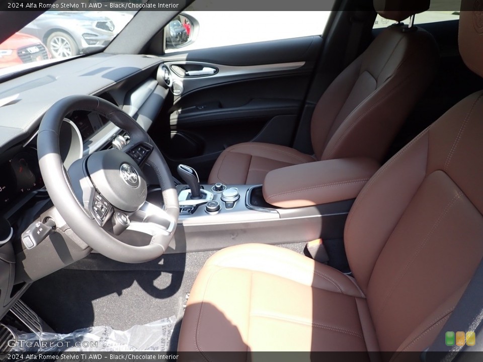 Black/Chocolate Interior Front Seat for the 2024 Alfa Romeo Stelvio Ti AWD #146434508