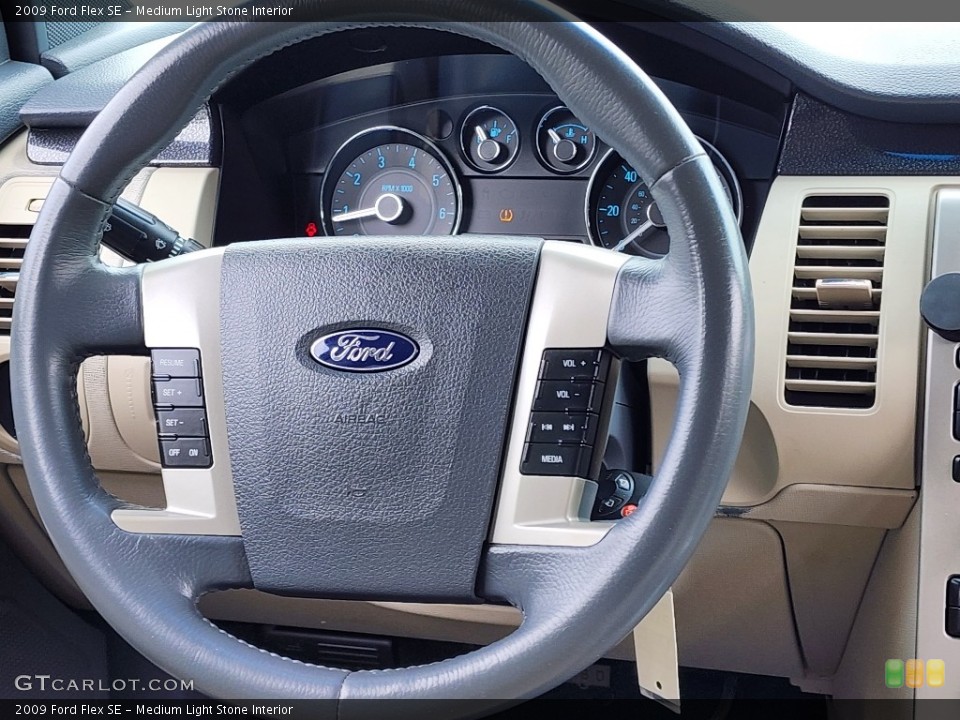 Medium Light Stone Interior Steering Wheel for the 2009 Ford Flex SE #146434601