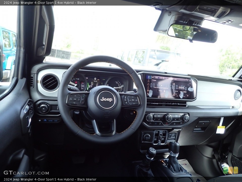 Black Interior Dashboard for the 2024 Jeep Wrangler 4-Door Sport S 4xe Hybrid #146435039