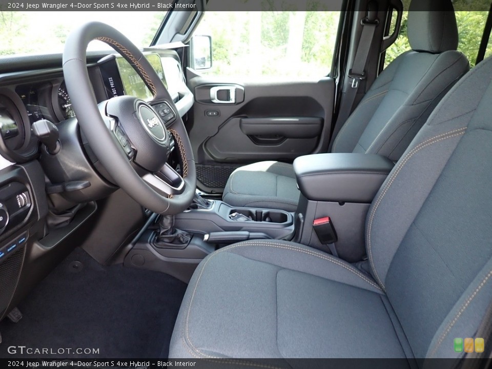 Black Interior Front Seat for the 2024 Jeep Wrangler 4-Door Sport S 4xe Hybrid #146435062