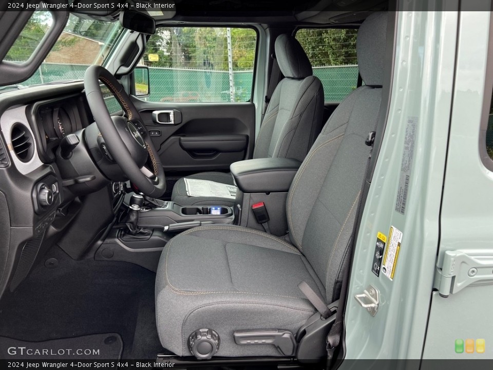 Black Interior Front Seat for the 2024 Jeep Wrangler 4-Door Sport S 4x4 #146436160