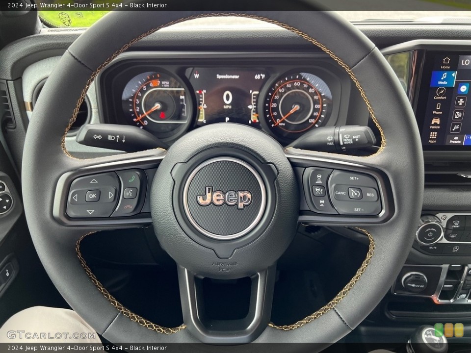 Black Interior Steering Wheel for the 2024 Jeep Wrangler 4-Door Sport S 4x4 #146436229