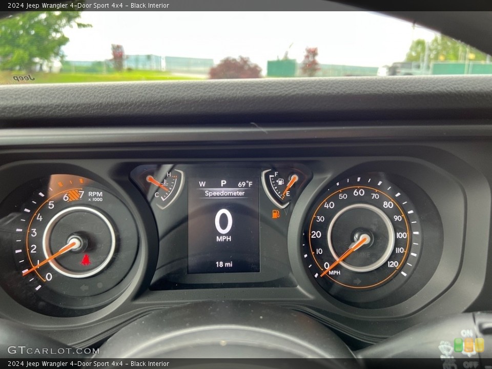 Black Interior Gauges for the 2024 Jeep Wrangler 4-Door Sport 4x4 #146436481