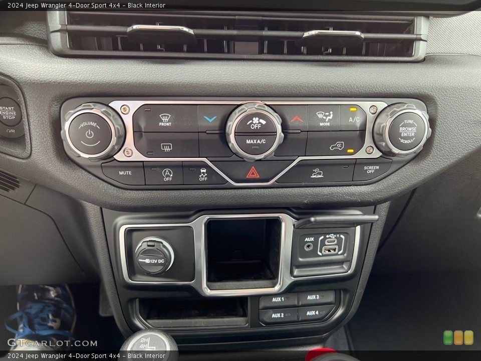 Black Interior Controls for the 2024 Jeep Wrangler 4-Door Sport 4x4 #146436508
