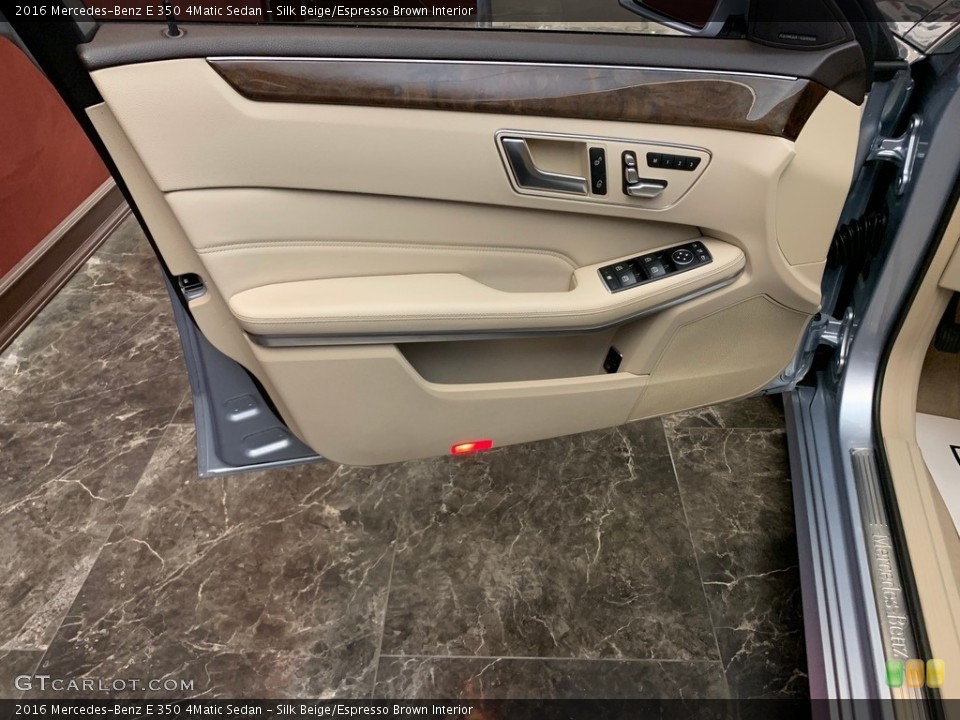 Silk Beige/Espresso Brown Interior Door Panel for the 2016 Mercedes-Benz E 350 4Matic Sedan #146437913