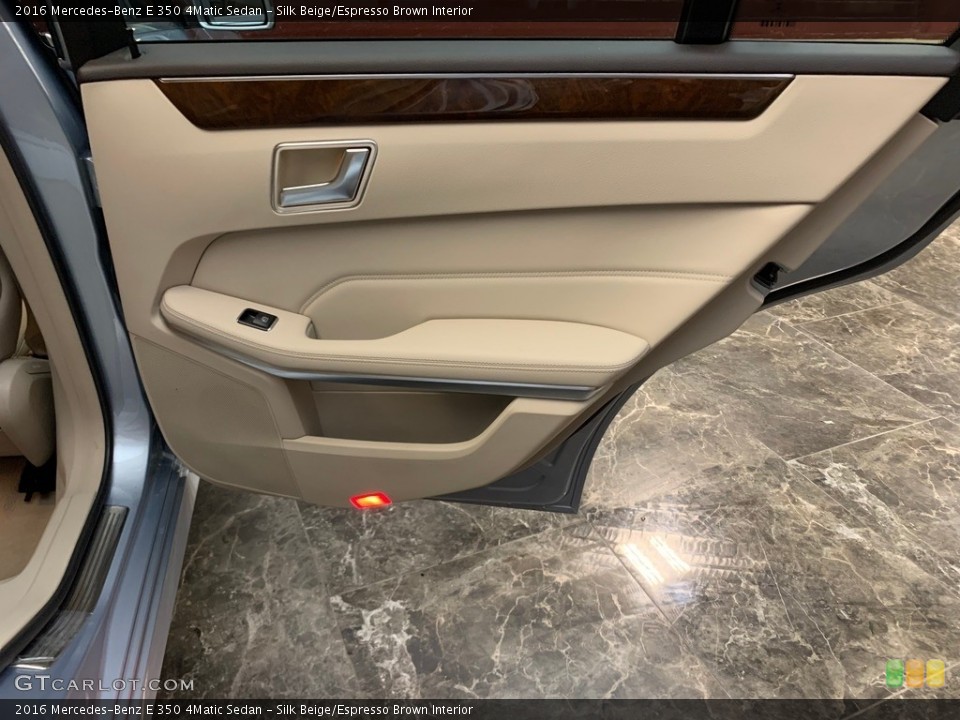 Silk Beige/Espresso Brown Interior Door Panel for the 2016 Mercedes-Benz E 350 4Matic Sedan #146437946