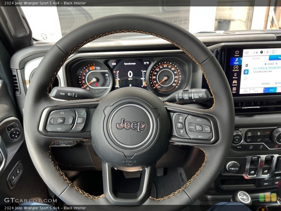 Black Interior Steering Wheel for the 2024 Jeep Wrangler Sport S 4x4 #146438009