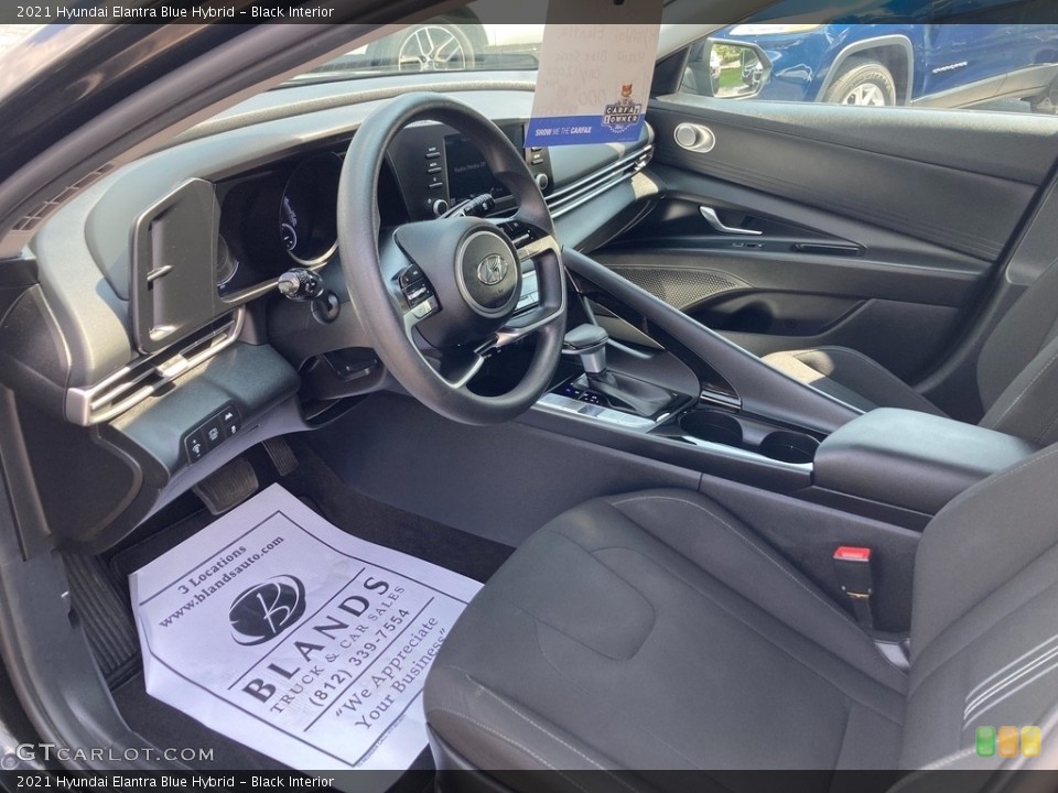 Black Interior Front Seat for the 2021 Hyundai Elantra Blue Hybrid #146438169