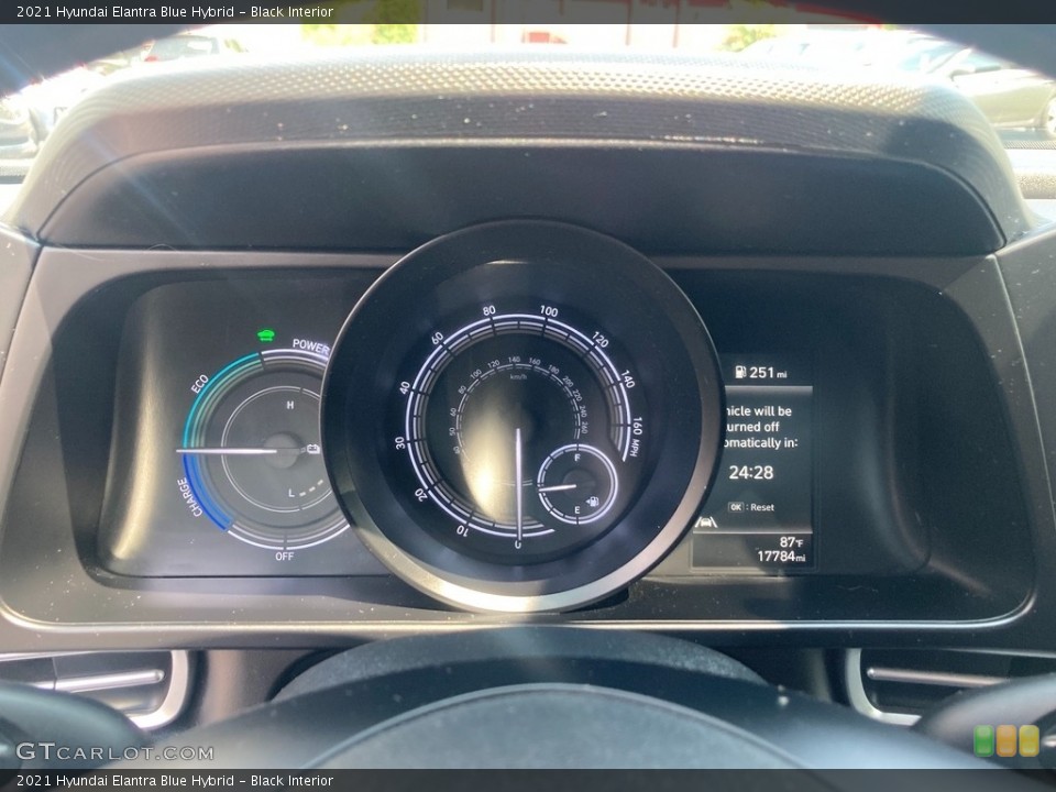 Black Interior Gauges for the 2021 Hyundai Elantra Blue Hybrid #146438328