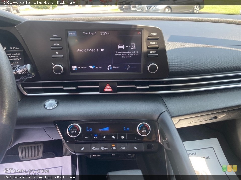 Black Interior Controls for the 2021 Hyundai Elantra Blue Hybrid #146438398
