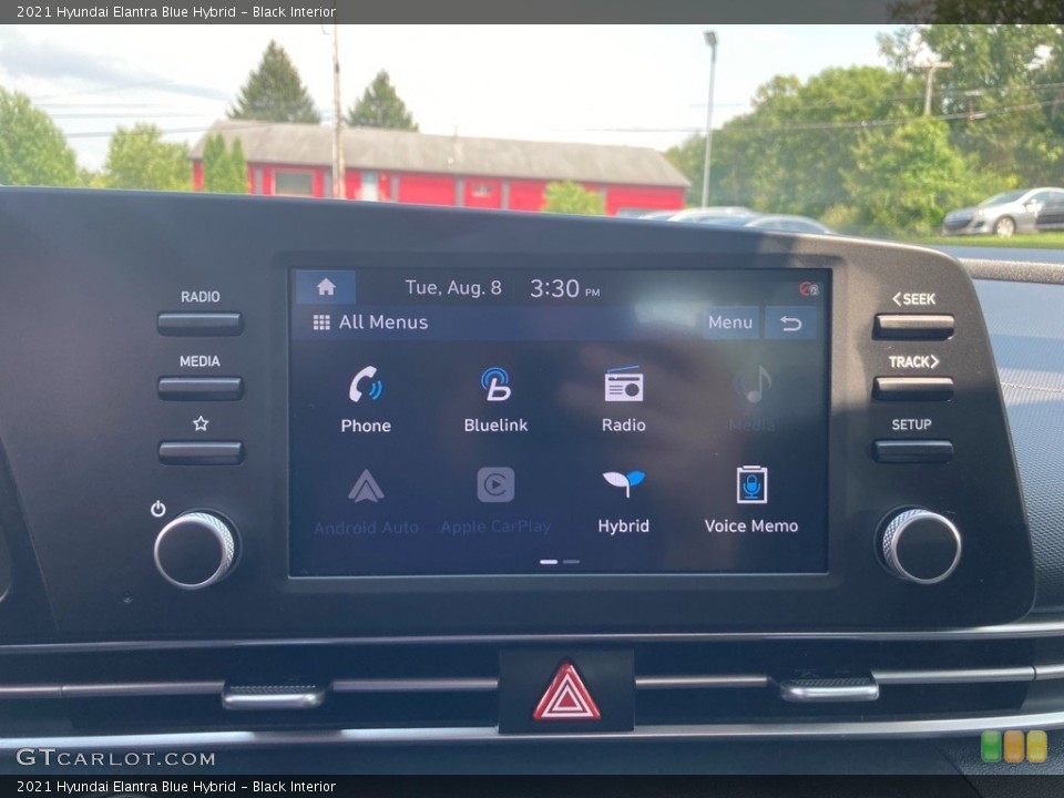 Black Interior Controls for the 2021 Hyundai Elantra Blue Hybrid #146438555