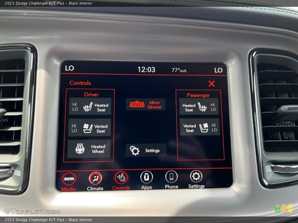Black Interior Controls for the 2023 Dodge Challenger R/T Plus #146438966