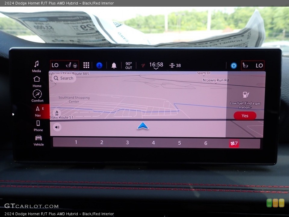 Black/Red Interior Navigation for the 2024 Dodge Hornet R/T Plus AWD Hybrid #146441981