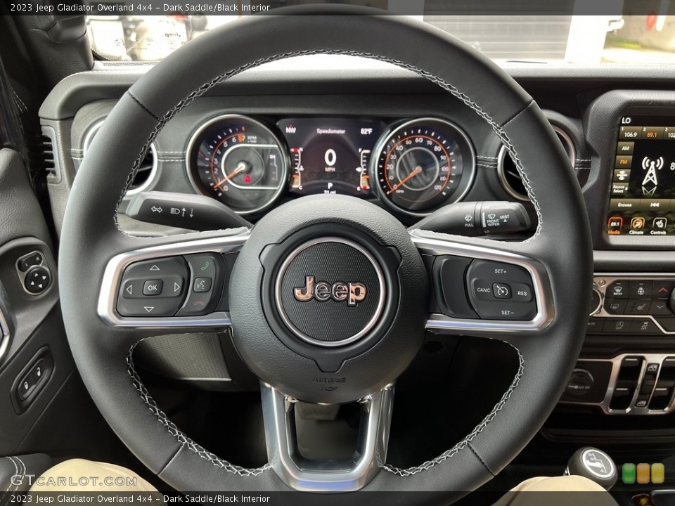 Dark Saddle/Black Interior Steering Wheel for the 2023 Jeep Gladiator Overland 4x4 #146444968