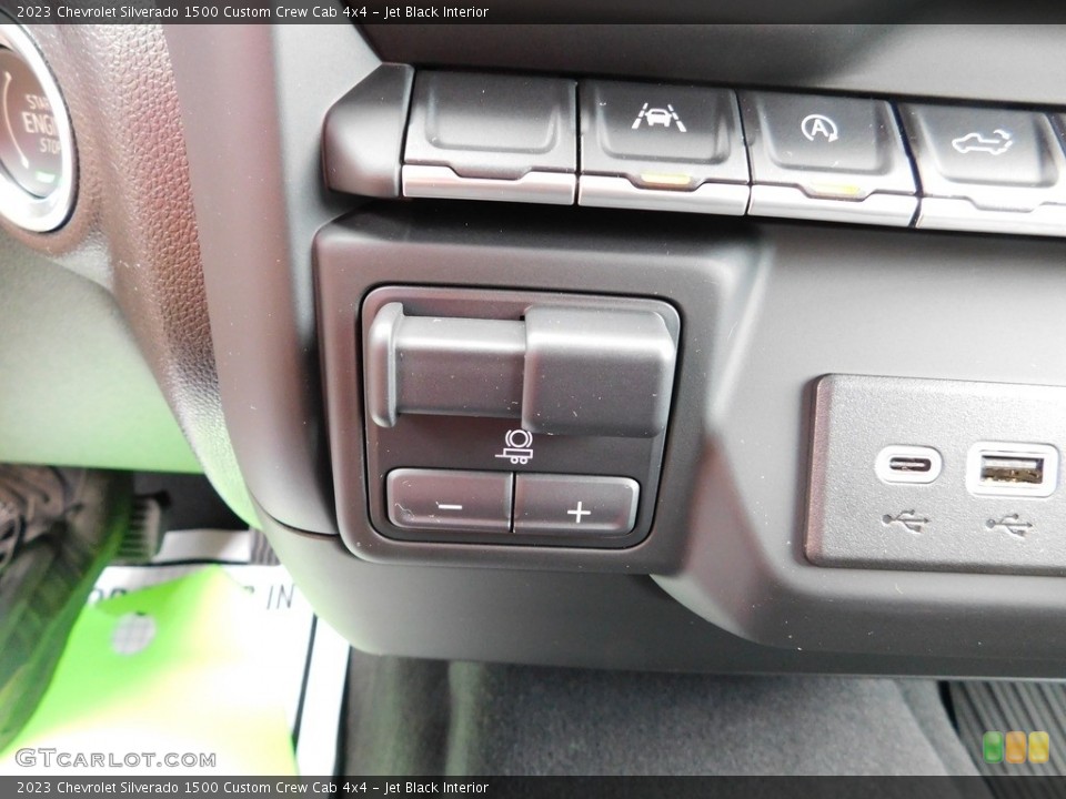 Jet Black Interior Controls for the 2023 Chevrolet Silverado 1500 Custom Crew Cab 4x4 #146446544