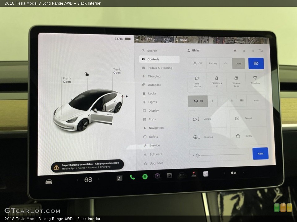Black Interior Controls for the 2018 Tesla Model 3 Long Range AWD #146451586