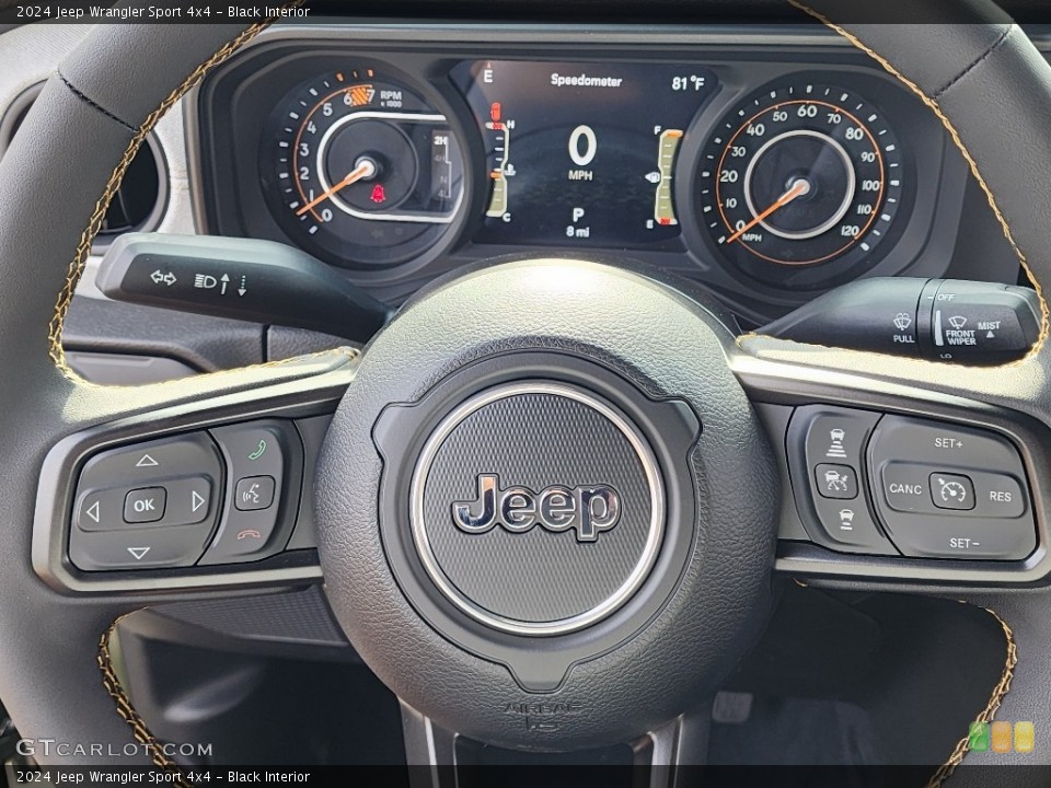 Black Interior Steering Wheel for the 2024 Jeep Wrangler Sport 4x4 #146452348