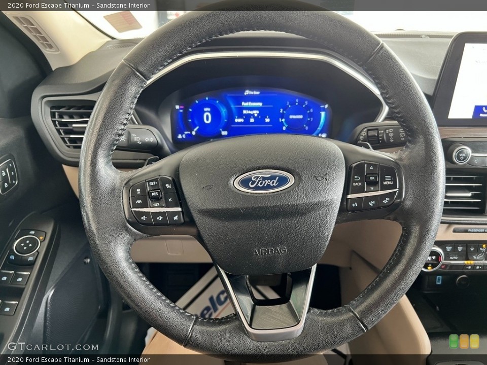 Sandstone Interior Steering Wheel for the 2020 Ford Escape Titanium #146459196