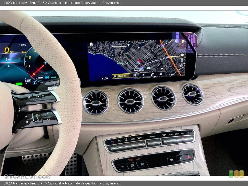 Macchiato Beige/Magma Gray Interior Controls for the 2023 Mercedes-Benz E 450 Cabriolet #146459631