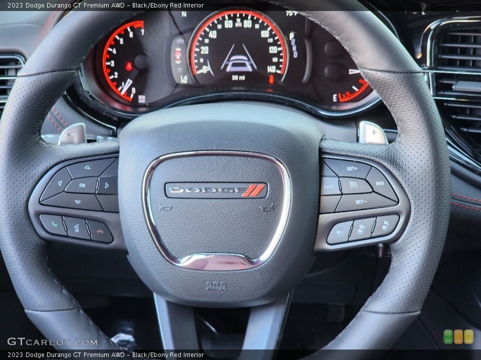 Black/Ebony Red Interior Steering Wheel for the 2023 Dodge Durango GT Premium AWD #146460175