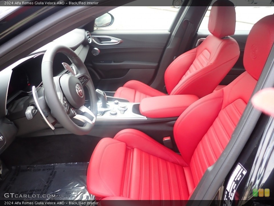 Black/Red Interior Front Seat for the 2024 Alfa Romeo Giulia Veloce AWD #146460503