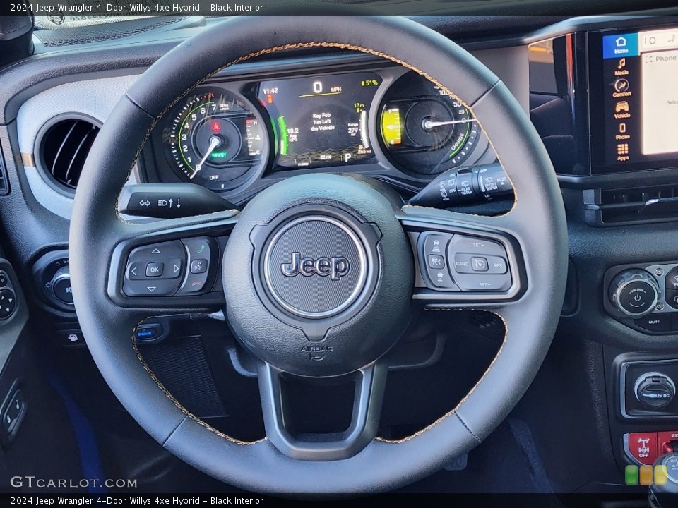 Black Interior Steering Wheel for the 2024 Jeep Wrangler 4-Door Willys 4xe Hybrid #146460725