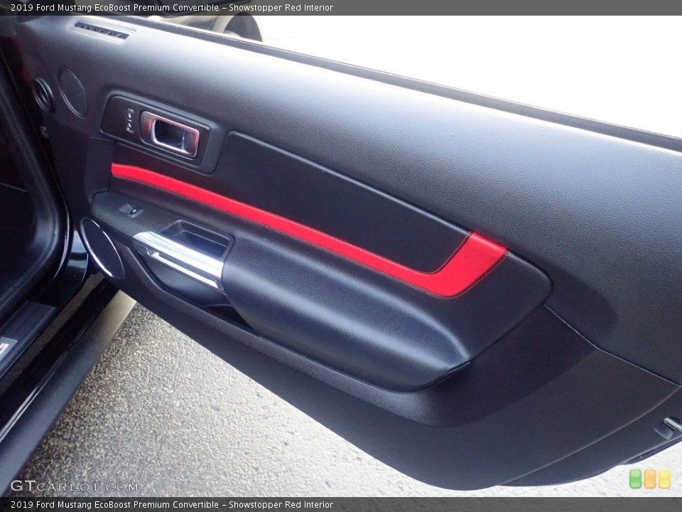 Showstopper Red Interior Door Panel for the 2019 Ford Mustang EcoBoost Premium Convertible #146461937
