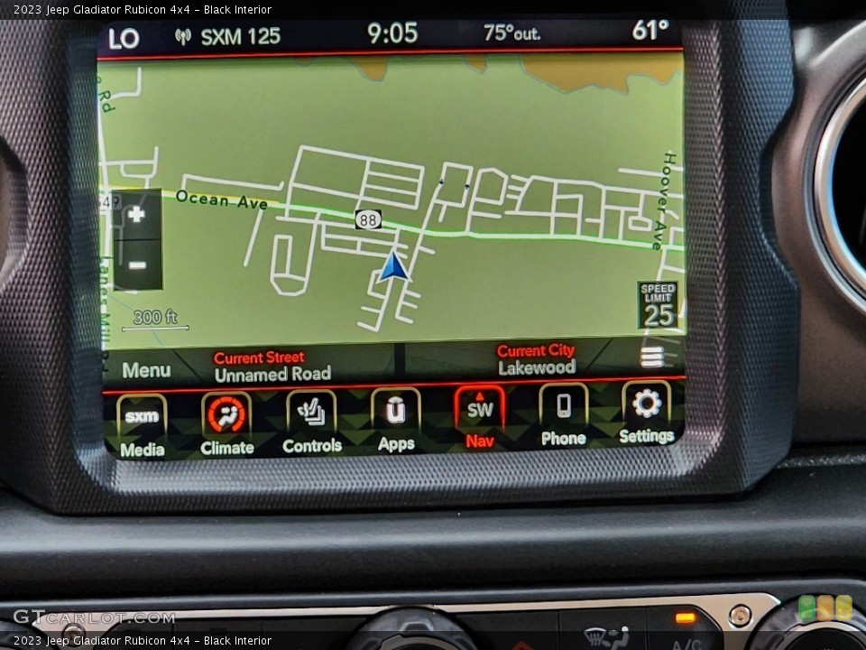 Black Interior Navigation for the 2023 Jeep Gladiator Rubicon 4x4 #146464957