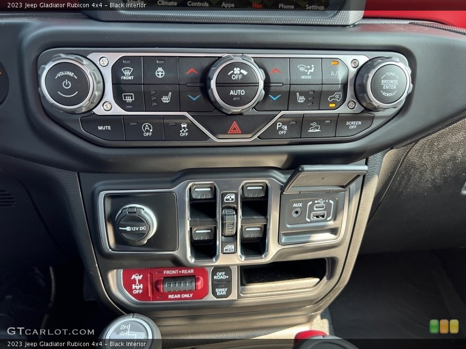 Black Interior Controls for the 2023 Jeep Gladiator Rubicon 4x4 #146466789