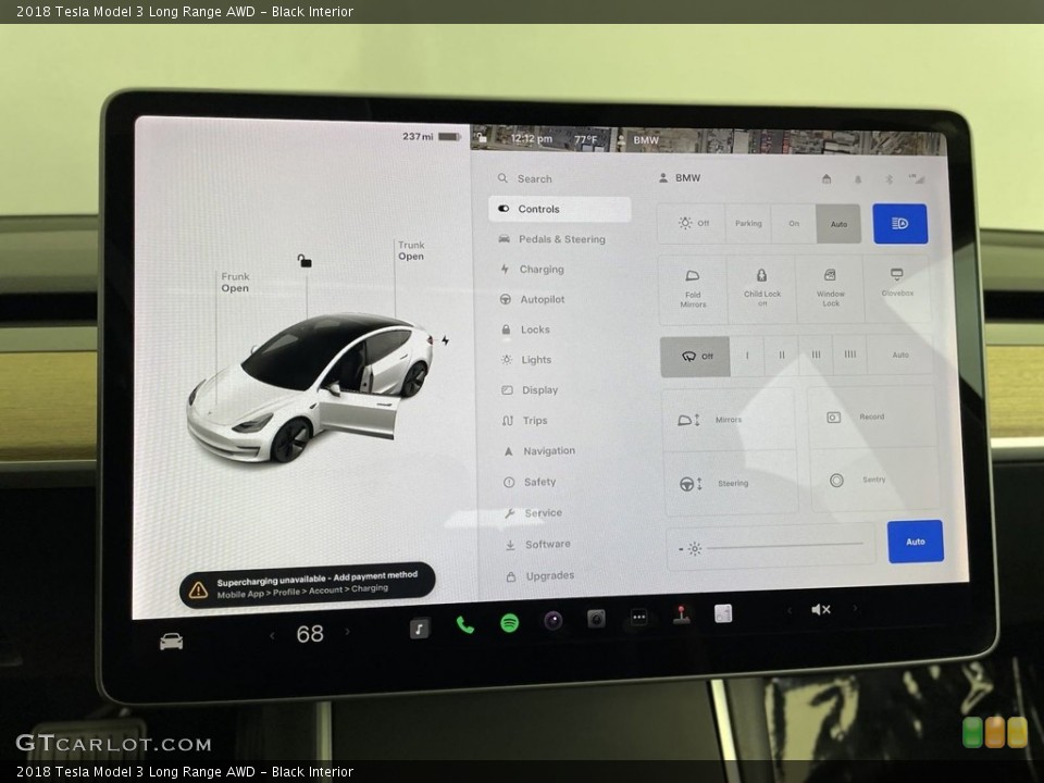 Black Interior Controls for the 2018 Tesla Model 3 Long Range AWD #146468573