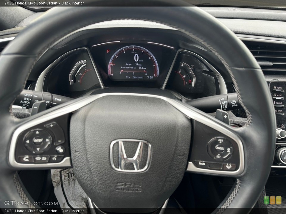 Black Interior Steering Wheel for the 2021 Honda Civic Sport Sedan #146469611