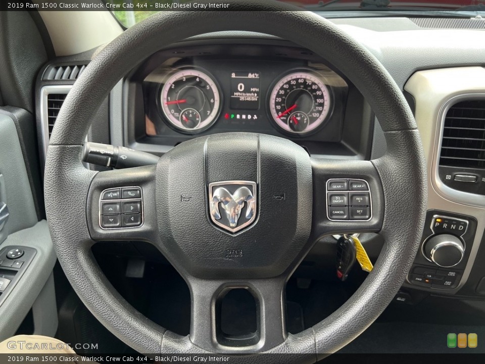 Black/Diesel Gray Interior Steering Wheel for the 2019 Ram 1500 Classic Warlock Crew Cab 4x4 #146470970