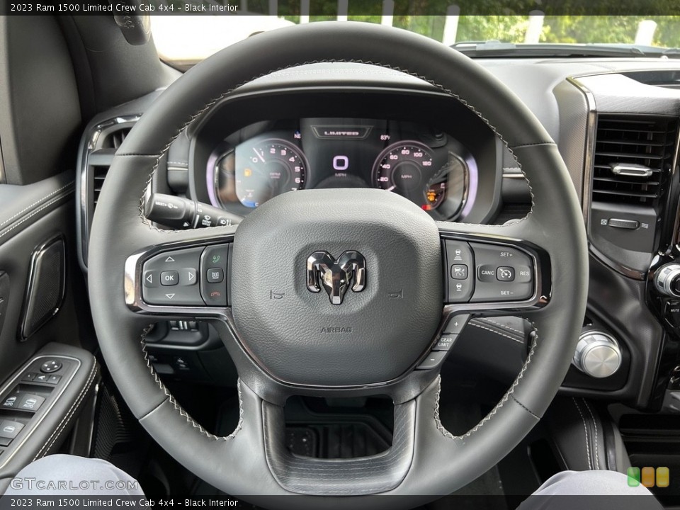 Black Interior Steering Wheel for the 2023 Ram 1500 Limited Crew Cab 4x4 #146475571