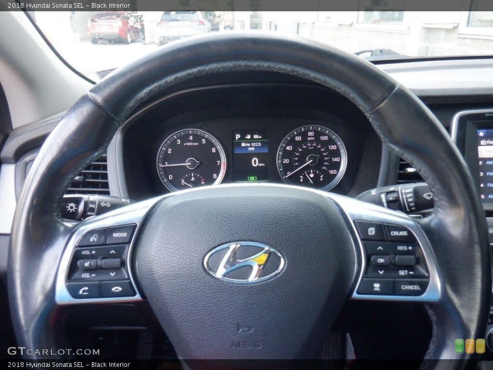 Black Interior Steering Wheel for the 2018 Hyundai Sonata SEL #146475577