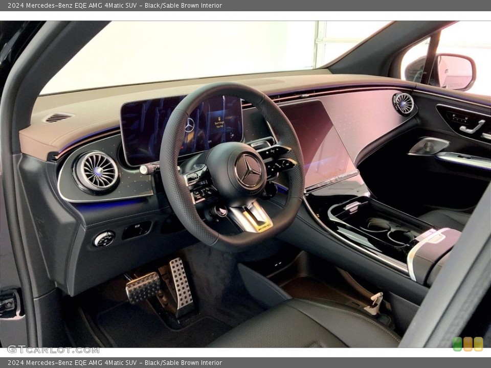 Black/Sable Brown 2024 Mercedes-Benz EQE Interiors