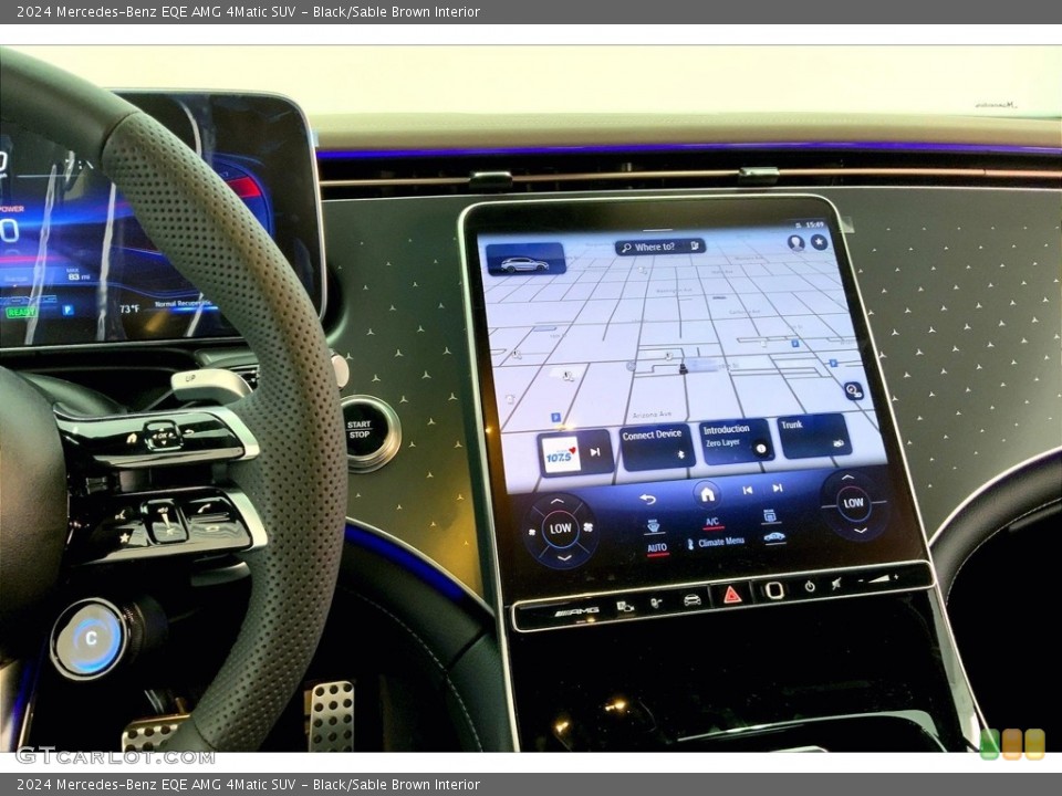 Black/Sable Brown Interior Navigation for the 2024 Mercedes-Benz EQE AMG 4Matic SUV #146477684