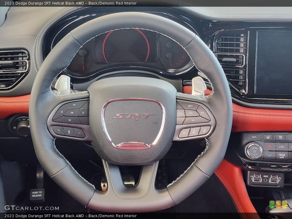 Black/Demonic Red Interior Steering Wheel for the 2023 Dodge Durango SRT Hellcat Black AWD #146478384