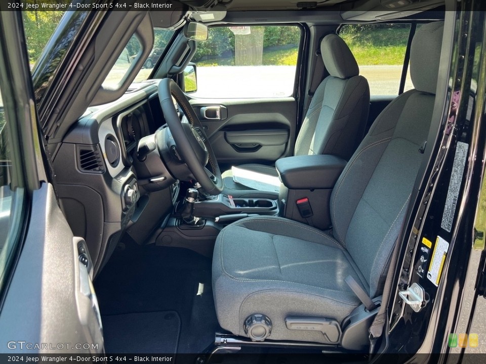 Black Interior Front Seat for the 2024 Jeep Wrangler 4-Door Sport S 4x4 #146479230