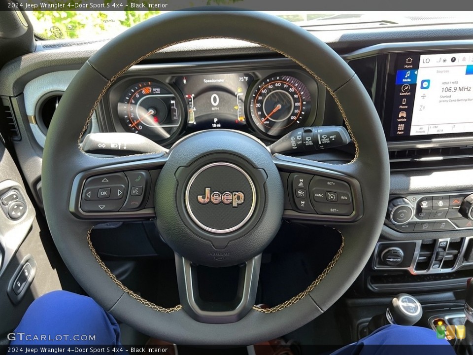 Black Interior Steering Wheel for the 2024 Jeep Wrangler 4-Door Sport S 4x4 #146479320