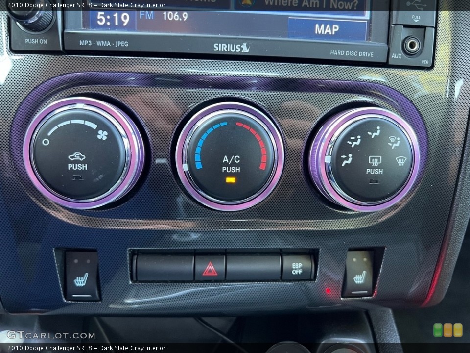 Dark Slate Gray Interior Controls for the 2010 Dodge Challenger SRT8 #146484922