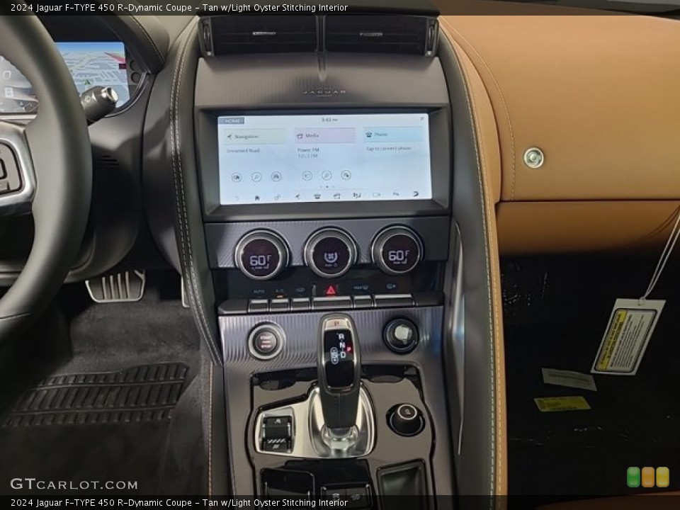 Tan w/Light Oyster Stitching Interior Controls for the 2024 Jaguar F-TYPE 450 R-Dynamic Coupe #146490111