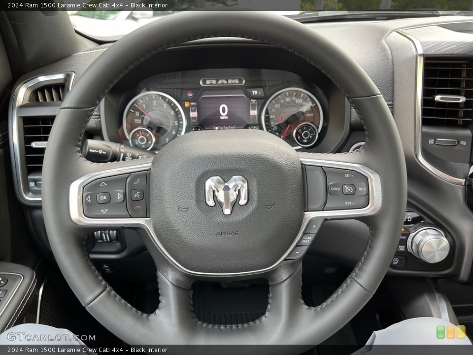 Black Interior Steering Wheel for the 2024 Ram 1500 Laramie Crew Cab 4x4 #146491990