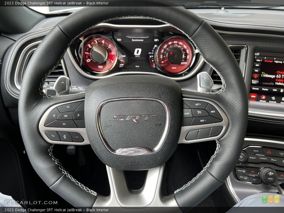 Black Interior Steering Wheel for the 2023 Dodge Challenger SRT Hellcat JailBreak #146492188