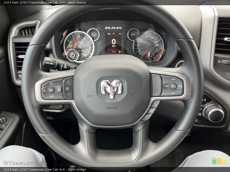 Black Interior Steering Wheel for the 2024 Ram 1500 Tradesman Crew Cab 4x4 #146492491