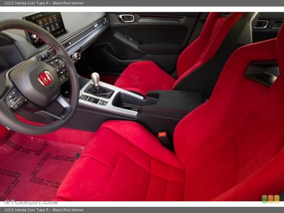 Black/Red Interior Front Seat for the 2023 Honda Civic Type R #146493148