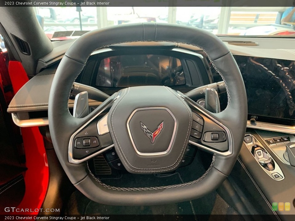 Jet Black Interior Steering Wheel for the 2023 Chevrolet Corvette Stingray Coupe #146493505